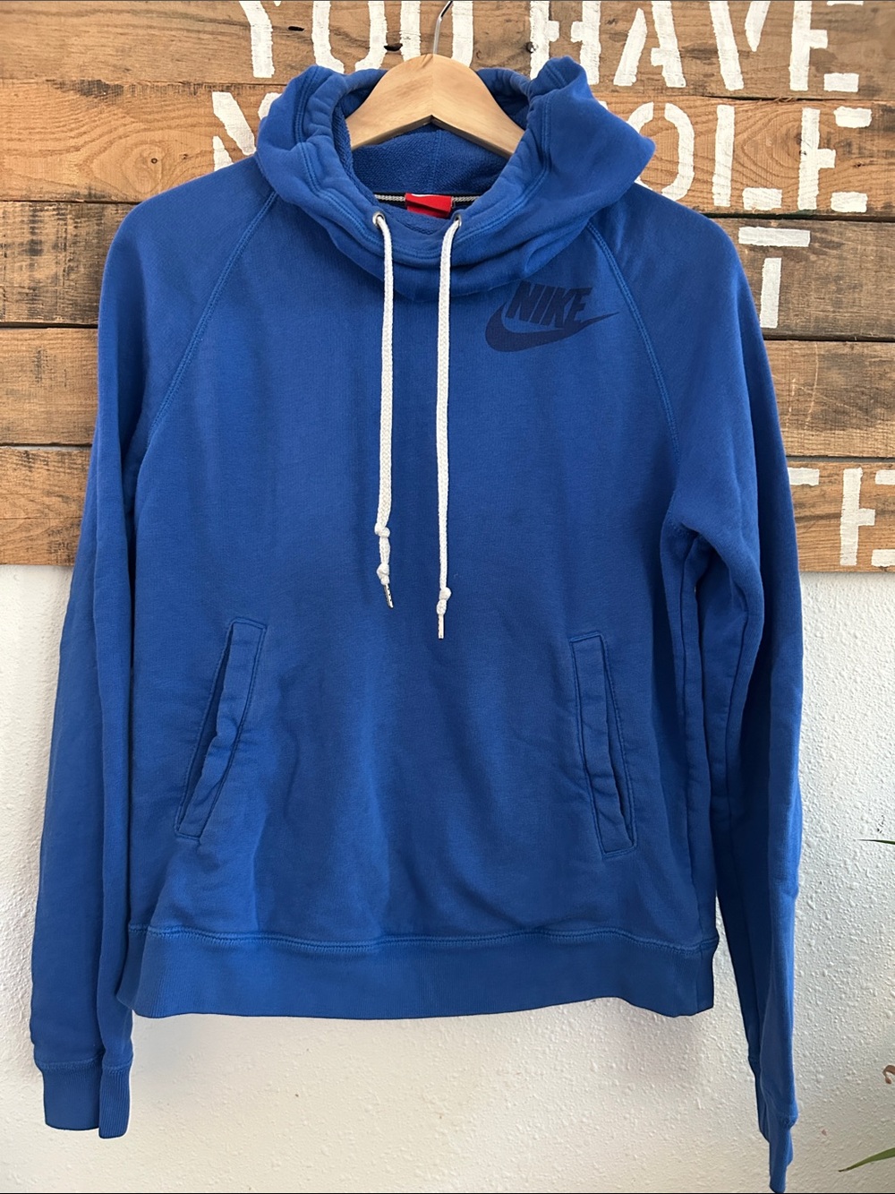 Nike Women's Royal Blue Cowlneck Hoodie Sweatshirt